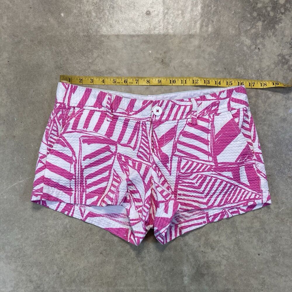 Lilly Pulitzer Shorts Womens 8 Walsh Capri Pink Yacht Sea Sailboats Preppy